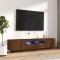 vidaXL Set dulapuri TV cu LED, 2 piese, stejar maro, lemn prelucrat