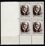 ROMANIA 1974 LP 869 ANIVERSARI III UZUALE BLOC DE 4 TIMBRE MNH