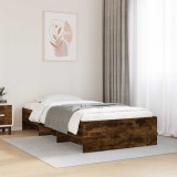 Cumpara ieftin Cadru de pat cu raft Stejar fumuriu 80 x 200 cm Lemn prelucrat