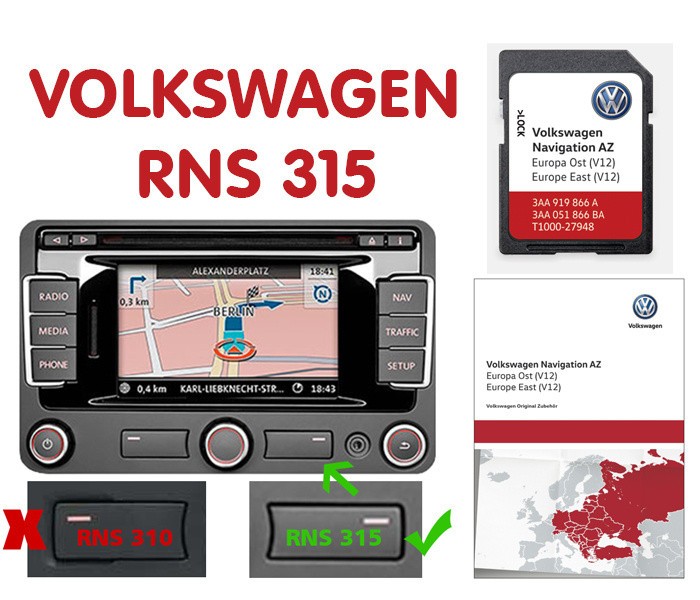 Volkswagen RNS315 RNS 315 SD CARD Harta Navigatie Europa de Est ...