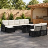Cumpara ieftin Set de canapele pentru gradina 10 buc. Negru si Alb crem