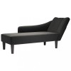 VidaXL Sezlong cu cotieră dreaptă din material negru 4009802