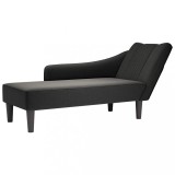 Cumpara ieftin Sezlong cu cotieră dreaptă din material negru