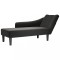 vidaXL Sezlong cu cotieră dreaptă din material negru 4009802