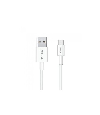 Cablu USB Type C 1m 2.4A PEARL EDITON alb V-TAC foto