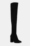 Jeffrey Campbell cizme din piele &icirc;ntoarsă Parisah-2 culoarea negru, cu toc drept, JC-1253-3-9