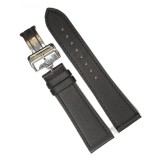 Curea de Ceas din Piele Neagr? &ndash; 19 mm &ndash; Lungime M &ndash; Sistem Deployant &ndash; Inspirat Herm&egrave;s