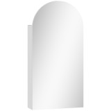 HOMCOM Dulap de perete pentru baie cu oglindă, corp pentru baie fără ramă &icirc;n arc și etajere reglabile din sticlă, alb | Aosom Romania