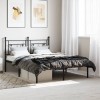 Gossi cadru de pat metalic cu tablie, negru, 135x190 cm
