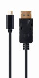 CABLU video GEMBIRD, adaptor USB 3.1 Type-C (T) la DisplayPort (T), 2m, rezolutie maxima 4K UHD (3840 x 2160) la 60 Hz, negru, &quot;A-CM-DPM-01&quot; (timbru v