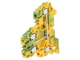 Conector Șine 0,2-6mm2 1 Pistă 4 Borne Galben-Verde, TE Connectivity