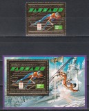 Madagascar 1987 - Jocurile Olimpice de iarnă &ndash; Calgary, Serie + Colita, cu FOLIE DE AUR, Cota 39,50 EURO, MNH
