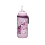 Cana de baut cu pai din silicon Straw Cup Girl, antipicurare, clip de prindere, 330 ml, de la 12 luni, nip 35068 Children SafetyCare