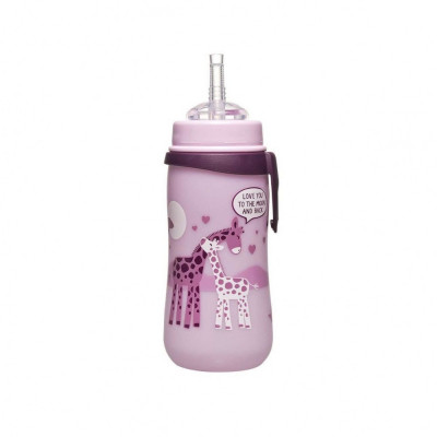 Cana de baut cu pai din silicon Straw Cup Girl, antipicurare, clip de prindere, 330 ml, de la 12 luni, nip 35068 Children SafetyCare foto