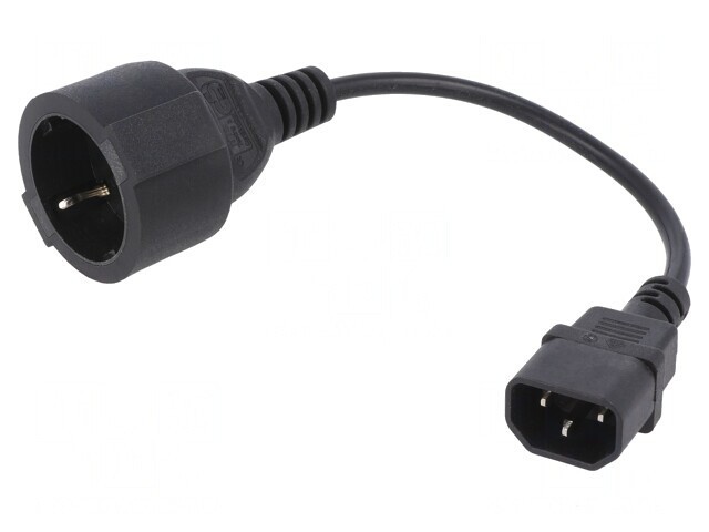 Cablu Alimentare 3x0,75mm2 Priză CEE 7/3 la IEC C14 0,15m
