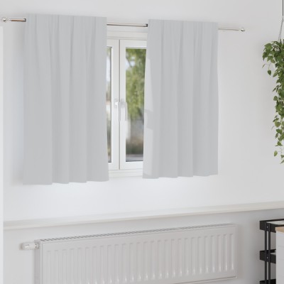 vidaXL Perdele cu perdele 2 pcs Gri deschis 140 x 140 cm Poliester foto