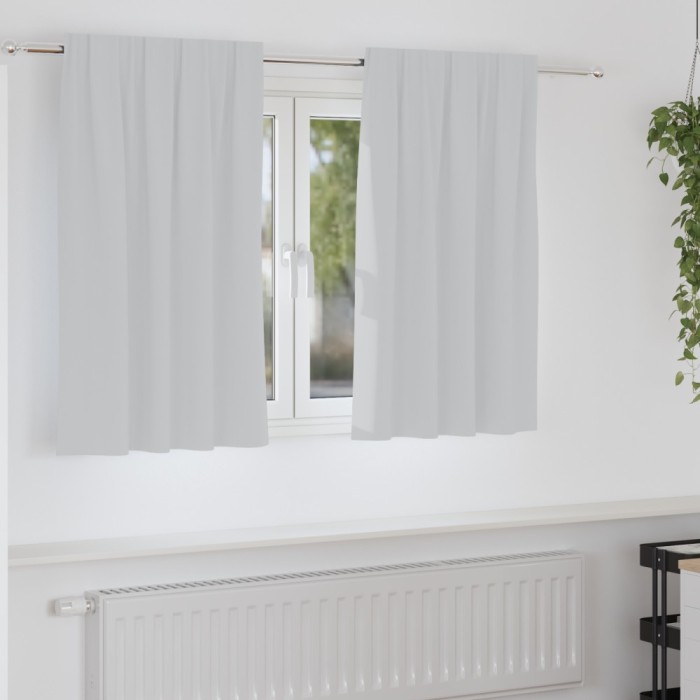 vidaXL Perdele cu perdele 2 pcs Gri deschis 140 x 140 cm Poliester