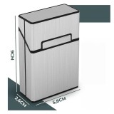 Cumpara ieftin Set 3 cutii pentru tigarete, 9 x 6 x 3 cm, plastic, argintiu
