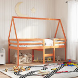 VidaXL Acoperiș pat de copii, maro, 209x85,5x88 cm, lemn masiv pin