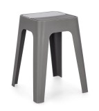 Taburet polipropilena gri Hobbit 36.5x36.5x46.5 cm