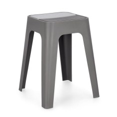 Taburet polipropilena gri Hobbit 36.5x36.5x46.5 cm