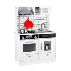 Bucatarie lemn copii cu sunet, lumina, accesorii gatit - WHITE/GREY foto