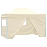 VidaXL Cort de petrecere pliabil cu 4 pereți, crem, 3 x 4 m, oțel