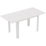 HOMCOM Masă extensibilă, 120-160 x 70 cm, masă reglabilă de bucătărie pentru 4-6 persoane, MDF, alb lucios | Aosom Romania