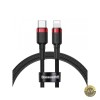 Cablu Date si Incarcare USB-C - Lightning Baseus Cafule 18W 1m Rosu CATLKLF-91