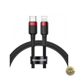 Cablu Date si Incarcare USB-C - Lightning Baseus Cafule 18W 1m Rosu CATLKLF-91
