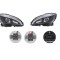 Far Mercedes Clasa C, 03.2011, model tuning, montare stanga+dreapta, cu indicator led; cu lumini de zi tip LED; H9+LED; manual; negru; cu becuri;