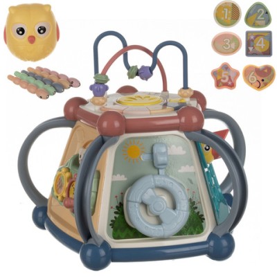 Cub Educațional Sorter Multicolor cu Activități Interactive și Accesorii Magnetice foto