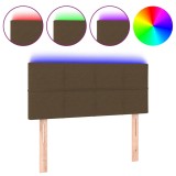 Cumpara ieftin Tablie de pat cu LED, maro inchis, 100x5x78/88 cm, textil