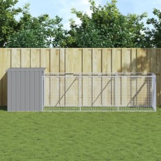 vidaXL Cușcă de c&acirc;ine &amp; țarc gri deschis 110x405x110cm oțel galvanizat