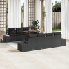 VidaXL Set de masă pentru grădină 9 pcs Negru și Maro 100 x 55 x 73 cm 3349939