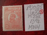 1920- Romania- Ferd. b. mic Mi268-roz caramiz.-MNH, Nestampilat