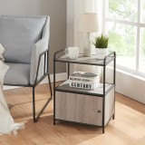 Masuta cu dulap Gulen 60x43 x33cm negru/efect lemn stejar [en.casa] HausGarden Leisure