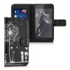 Husa Portofel Kwmobile Piele Eco Neagra pentru Motorola Moto G 3rd Gen, Protectie Socuri