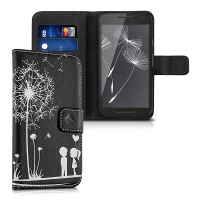 Husa pentru Motorola Moto G 3rd gen, Piele ecologica, Negru, 34861.04 foto
