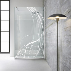 Paravan dus walk-in Aqua Roy ® INOX, model Lava alb, sticla 8 mm clara, securizata, anticalcar, 140x195 cm
