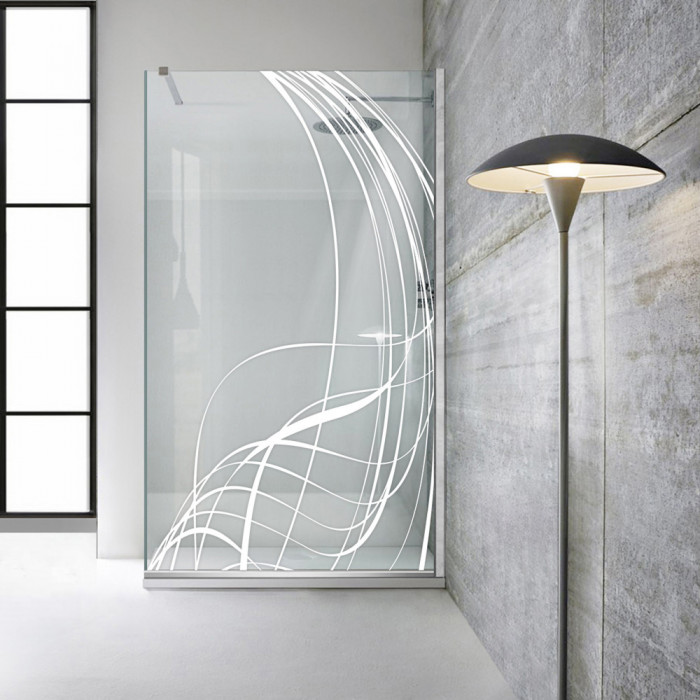 Paravan dus walk-in Aqua Roy &reg; INOX, model Lava alb, sticla 8 mm clara, securizata, anticalcar, 130x195 cm