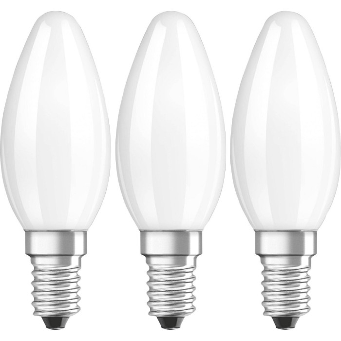 Set 3 becuri B35 LED 4W 470lm 2700K E14 Osram 4058075819375