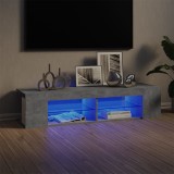 Comoda TV cu lumini LED, gri beton, 135x39x30 cm GartenMobel Dekor, vidaXL