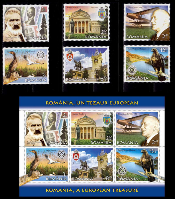 RO 2019 LP 2226+a &quot;Romania ,Un Tezaur European&quot;,serie + bloc/colita 776 , MNH