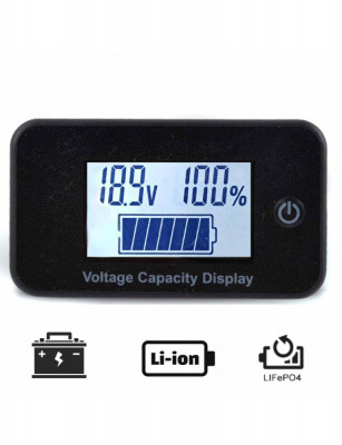 Voltmetru digital 5-100V Voltage Capacity Display foto