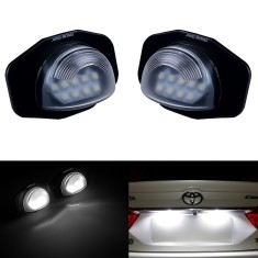 Set 2 Lampi LED Numar Inmatriculare 18SMD 6000K Canbus Fara Eroare Plug &amp; Play Toyota Corolla Auris Sienna Urban Cruiser Scion xB xD OEM 8127012520 Lu