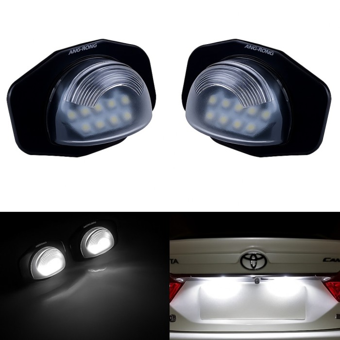 Set 2 Lampi LED Numar Inmatriculare 18SMD 6000K Canbus Fara Eroare Plug &amp; Play Toyota Corolla Auris Sienna Urban Cruiser Scion xB xD OEM 8127012520 Lu