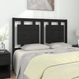 vidaXL Tăblie de pat, negru, 125,5x4x100 cm, lemn masiv de pin
