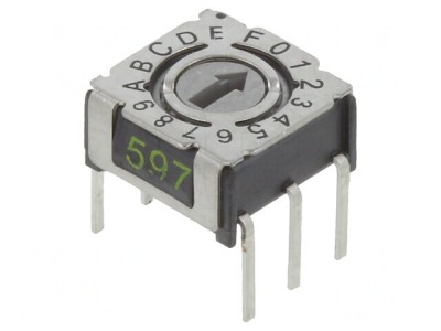 &amp;Icirc;ntrerupător Codificare HEX/BCD 16 Poz THT 80m&amp;Omega; foto