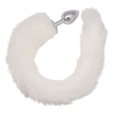 Dopuri anale cu codita - CalExotics Devin-o Salbatica Dop Anal cu Coada Alba Perfecta pentru Joc Intim Aventuros